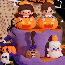 2025 Halloween Cake Decorations Pumpkin Ghost Black Castle Haunted Houses Cake Toppers for Happy Halloween Party Supplies