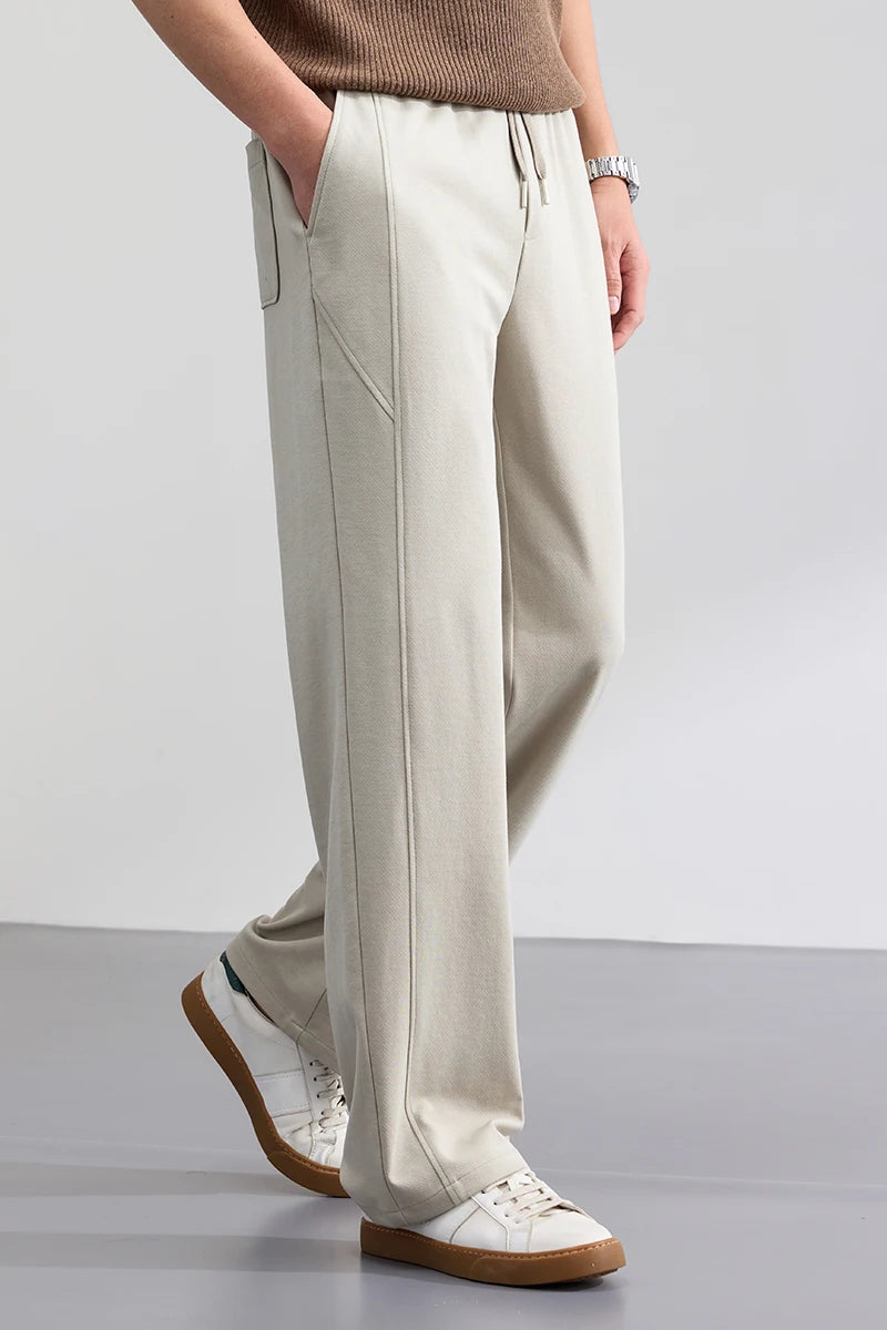 Lyocell Cotton Men's Casual Pants Breathable Straight Leg Loose Fit Elastic Waist Ice Silk Quick Dry Trousers Spring Summer 2026
