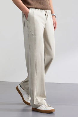 Lyocell Cotton Men's Casual Pants Breathable Straight Leg Loose Fit Elastic Waist Ice Silk Quick Dry Trousers Spring Summer 2026