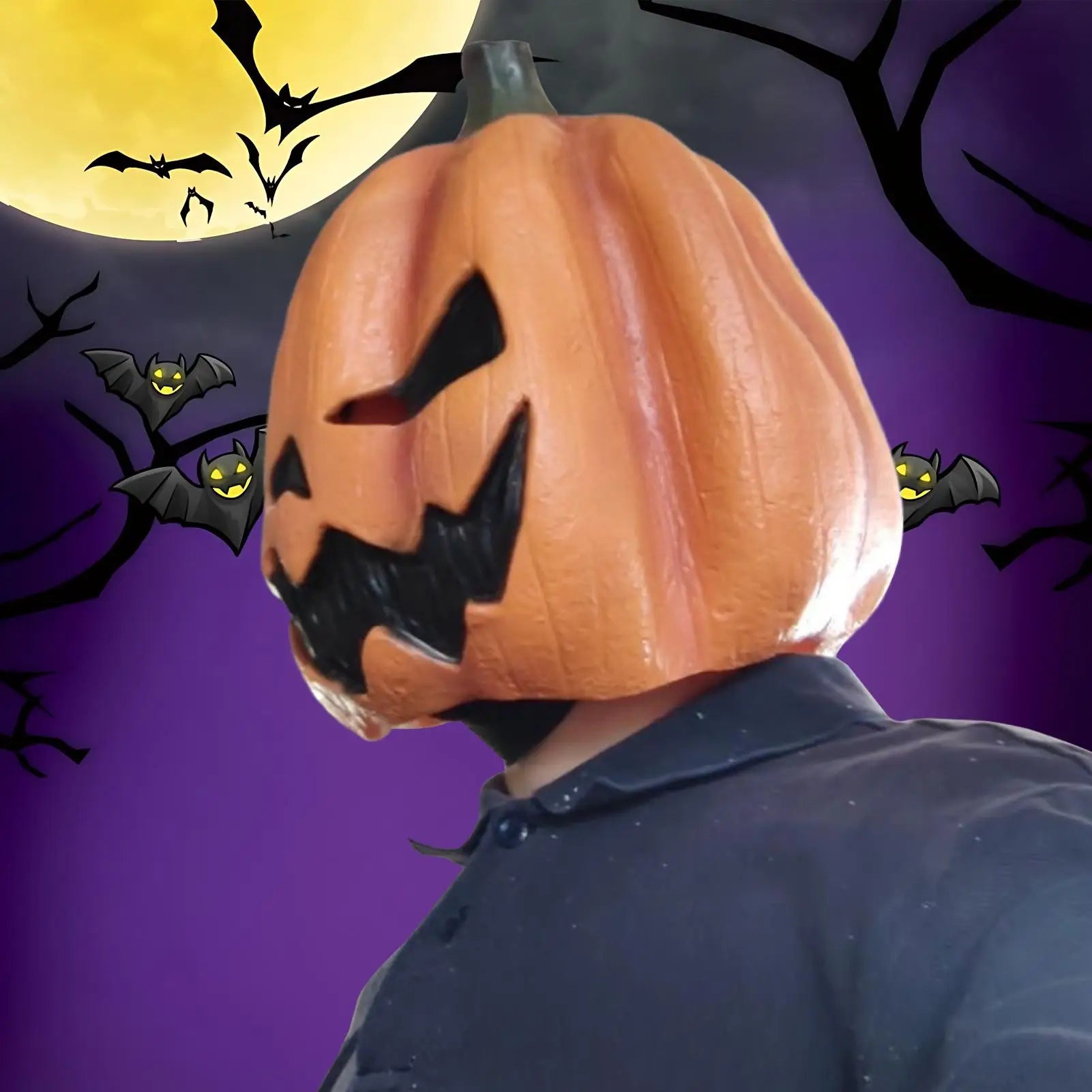 Creepy Party  Scary Halloween Costumes Pumpkin Head Cover Creepy Cosplay  Headdress For Party And Trick Prop  Adult Party Mask
