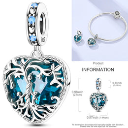 925 Sterling Silver Tree of Life Bead Luminous Firefly Dangle Butterfly Charms Fit Original Bracelet DIY Jewelry Gift for Women