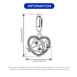 Original Charms Beads 925 Sterling Silver Zircon LOVE Winged Protect Heart Pendant For DIY Necklace Bracelet Fine Jewellery Gift
