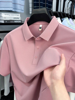 2025 Men's Sporty Polo Waffle Shirt | Moisture-Wicking Golf Tennis Top Sizes S-5XL, Snap Buttons, 7A Antibacterial High Quality