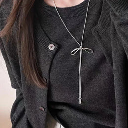 Geometric Irregular Metal Vortex Cross Pendant Long Rope Chain Beaded Necklace For Men Women Sweater Chain Jewelry Accessories