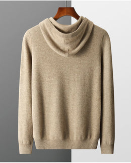 MVLYFLRT Men's One-Piece Ready-to-Wear Hoodie 100% Merino Wool Knitted Sweater Shirt Autumn Winter Casual Large Top Long Sleeved