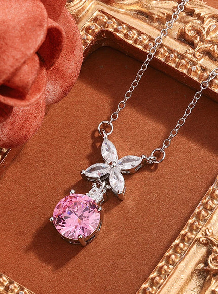 💋 925 Silver Necklace for Women - Clover Zircon Pendant