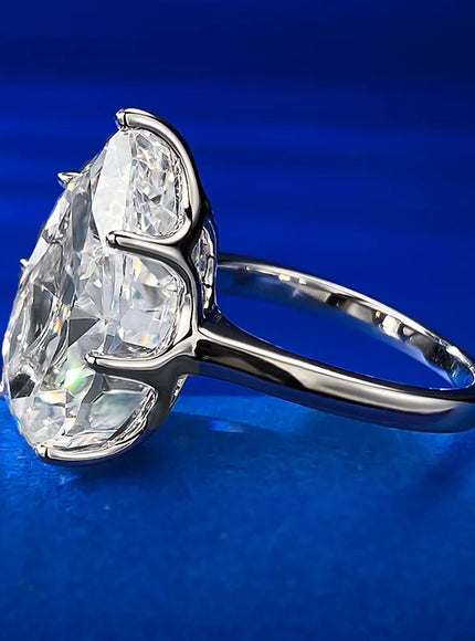 S925 Silver Diamond Ring American - Waterdrop Design