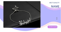 Letter Text Custom Name Bracelet For Women Men Personalized Gold Color Anklet Family Gift Stainless Steel Chain Pendant Jewelry