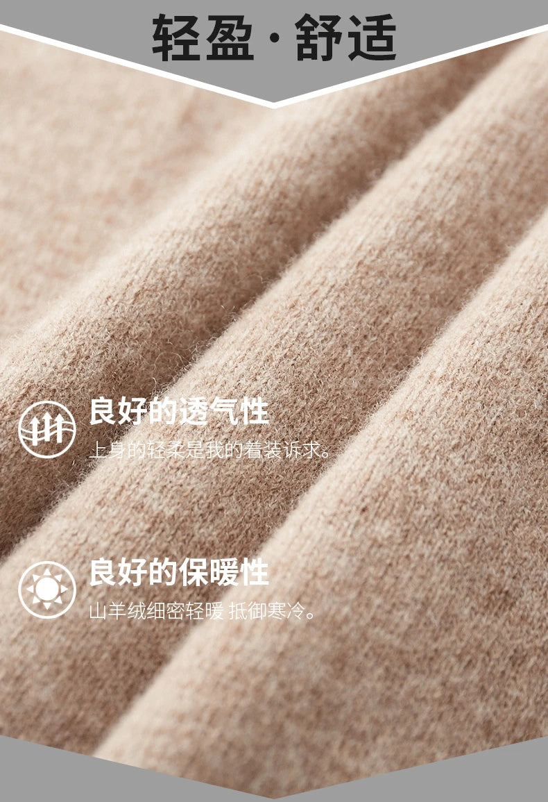 New Men's Fashion Casual Wool Sweater Warm Autumn And Winter Semi-High Neck Knitted Bottoming Shirt