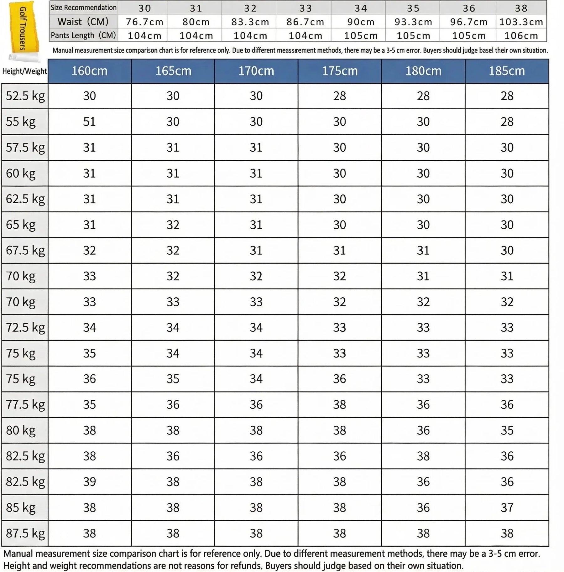 Men's Golf Pants, Summer Sweat-Absorbing Breathable Golf Trousers