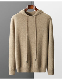 MVLYFLRT Men's One-Piece Ready-to-Wear Hoodie 100% Merino Wool Knitted Sweater Shirt Autumn Winter Casual Large Top Long Sleeved