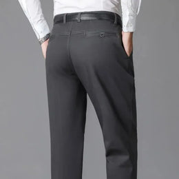 Mens 100% Cotton Summer Thin Autumn Thick Trousers Fashion Brand Cargo Pants Smart Casual Solid Khaki Black Suit Pant GOZBKF