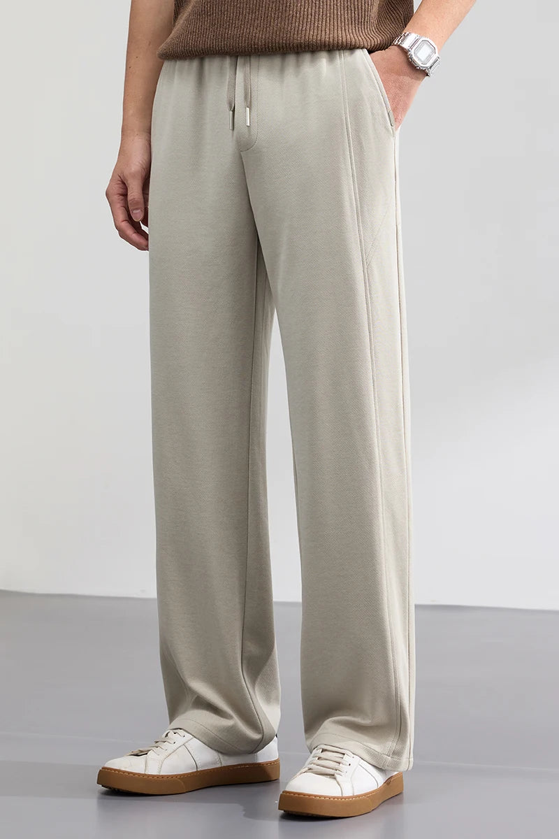 Lyocell Cotton Men's Casual Pants Breathable Straight Leg Loose Fit Elastic Waist Ice Silk Quick Dry Trousers Spring Summer 2026