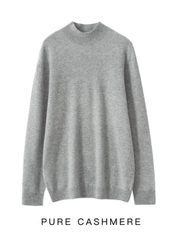 New Men's 100% Merino Wool Mock Neck Pullover Soft Warm Jumpers Quality Cashmere Sweater Casual Smart Knitwear Basic Tops Clothi