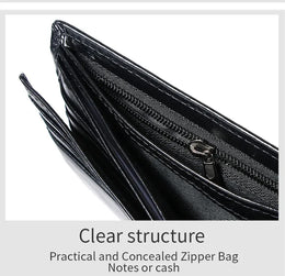 Leather Mens Wallet with Coin Pocket Genuine Leather Wallet for Men Short Style