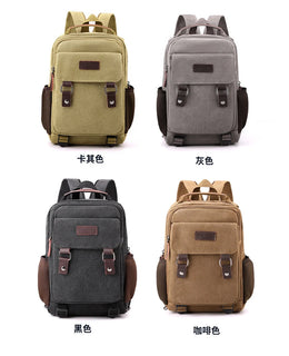 Small Mens Backpack Canvas Casual Backpacks for Men 2025 Mini Male School Bag Rucksack Man Multi-function Crossbody Bag Travel