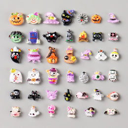 Cute Black Cat Ghost Pumpkin Bat Skull Spider Nail Art Decorations Charms Halloween Rhinestones Nail Art Decorations Accessories