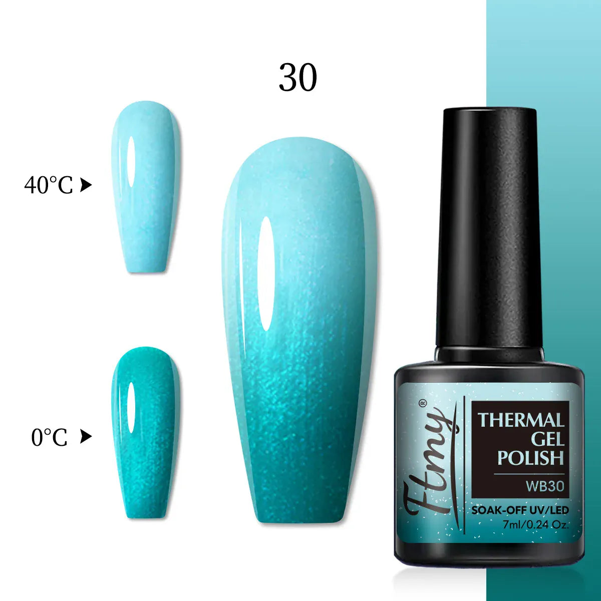 Halloween Theme Glitter Heat Nail Polish, Temperature Changing Color Removable UV LED Glitter Gel Polish, Mood Changing Nail Pol