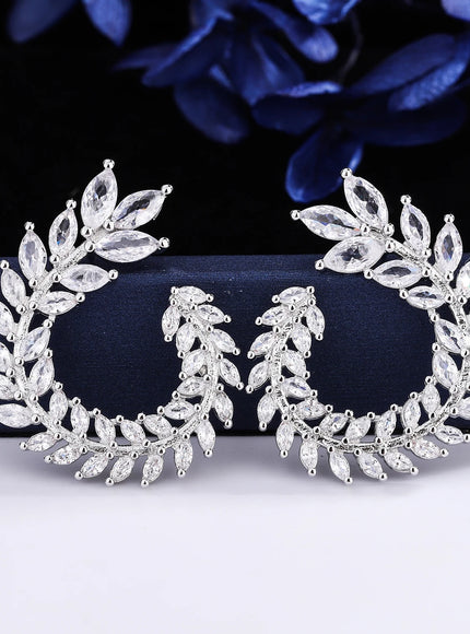 KissIcon Creative Rhinestone Earrings - Sterling Silver