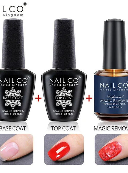 KissIcon Nailco 15ml Top Coat Base Coat Gel