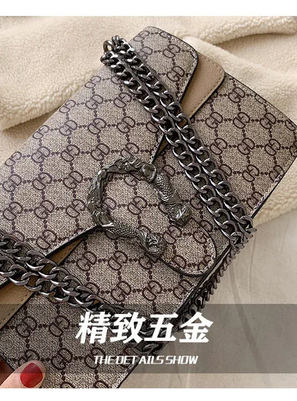 Dionysus Women's Print Shoulder Slung Bags Chain Bag