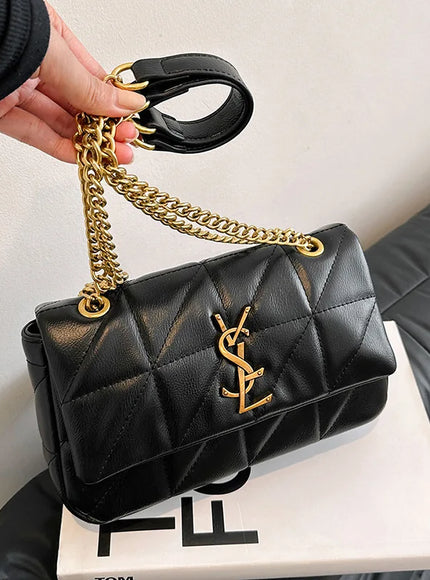 New Xiaoxiangfeng diamond grid chain bag, stylish and versatile, large capacity diagonal span small square bag