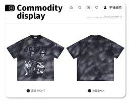 Summer Cotton Men T Shirts Women Unisex Streetwear Tee Vintage Casual Bundled Printed Tshirts