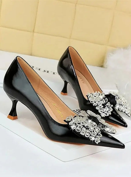 Women Green Pointed Toe Pumps Wedding Middle Low
