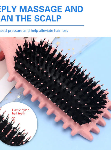 KissIcon Salon Curl Hair Brush - Detangling Reduces