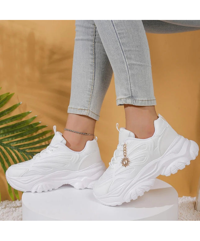 Women's Large-Sized Breathable Thick-Soled Casual Sports Shoes Comfortable Fashionable Running Shoes
