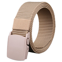 Men Belts Fashion Unisex Jeans Belts Adjustable Belt Men Outdoor Travel Hunting Waist Belt Automatic Plastic Buckle for Pants