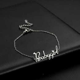 Letter Text Custom Name Bracelet For Women Men Personalized Gold Color Anklet Family Gift Stainless Steel Chain Pendant Jewelry
