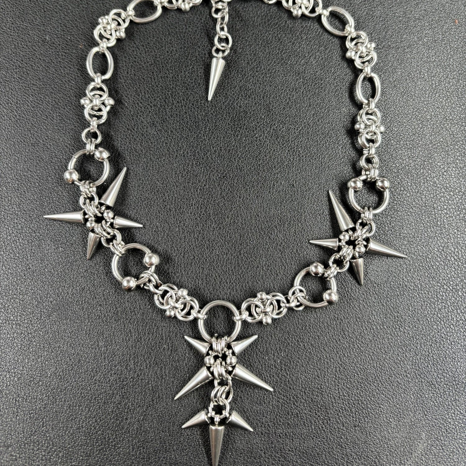 Punk Grunge Rock Rivet Pendant Chain Cool Fashion Handmade Geometric Necklace Goth Charm Jewelry Hip Hop Accessories