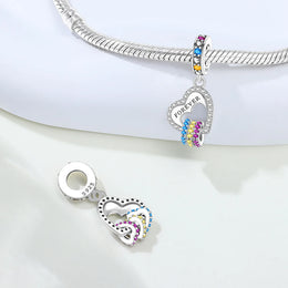Original Charms Beads 925 Sterling Silver Zircon LOVE Winged Protect Heart Pendant For DIY Necklace Bracelet Fine Jewellery Gift