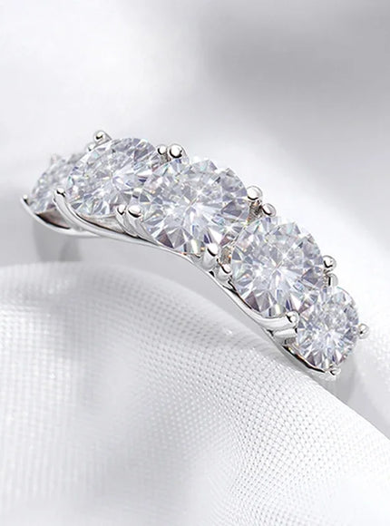 KissIcon Smyoue Moissanite Five Stone Ring - Sparkling Band