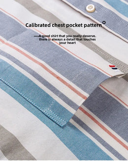 Men's 100% Cotton Smart Casual Shirt Long Sleeve Plaid Oxford Casual Solid Color Print Regular Fit Dress Shirt Oversized  6XL