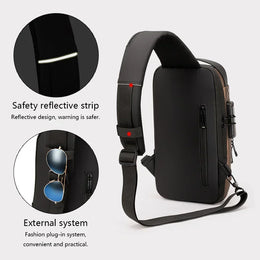 Multifunction Designer Anti-theft USB Shoulder Bag Crossbody Travel Sling Pack Messenger Pack Chest Bag Male Luxury Brand Men