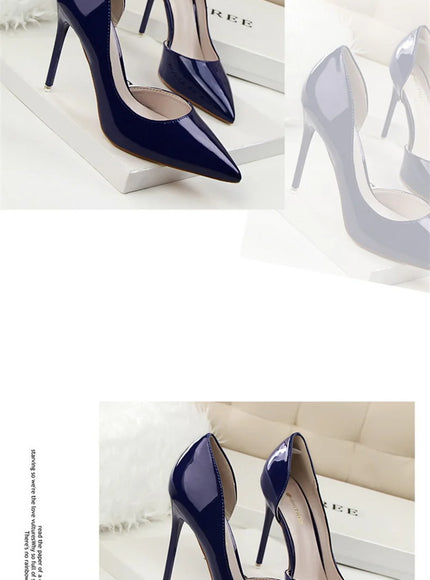 Candy Color Patent Leather Shallow Mouth Pointed Toe