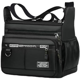 Men's Business Crossbody Bag with Multi-Layered Pockets Adjustable Shoulder Strap for Work Travel