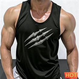 Summer scratch fitness vests men round neck sleeveless T-shirt Hard guy gym tank top men quick-dry men's t-shirts and tank tops