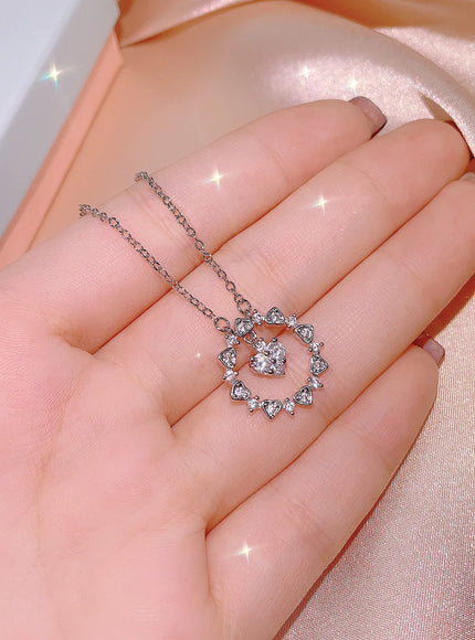 KissIcon Tassel Pendant Clavicle Chain 925 Silver - Zircon