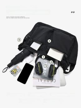 Unisex Casual Slanting Crossbody Bag Large Capacity Black Versatile Commuting Bag for Men And Women Suitable for Daily Use