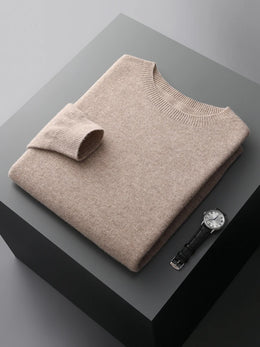 100% Merino Wool Sweater Man O-neck Basic Wool Pullover Autumn Winter Long Sleeve Soft Warm Jumper Smart Casual Knit Popular Top