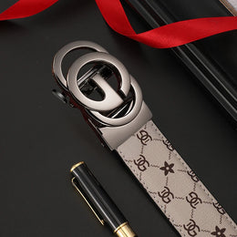 Men belt Genuine Leather Belt Metal Alloy Automatic Buckle Brand Luxury Design Waist Belts for Men Strap Male