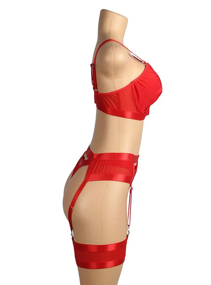Plus Size sexy women lingerie sets pajama sets Bra and Panties Set with G-String for woman young ladies garters from M-5XL