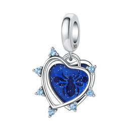 Original Charms Beads 925 Sterling Silver Zircon LOVE Winged Protect Heart Pendant For DIY Necklace Bracelet Fine Jewellery Gift