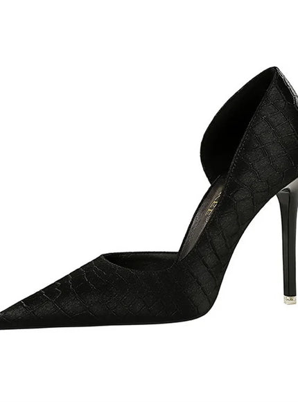 Fashion Suede Black Women Simple Pumps Wine Glasses