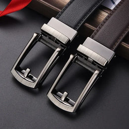 Men's Click Belt Business Luxury Designer Brand Genuine Leather Belts Jeans Automatic Adjustable Alloy Buckle Waist Straps Belts