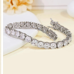 D VVS1 Moissanite Tennis Bracelet Original s925 Sterling Silver Plated 18k White Gold with GRA Necklace for Women Man