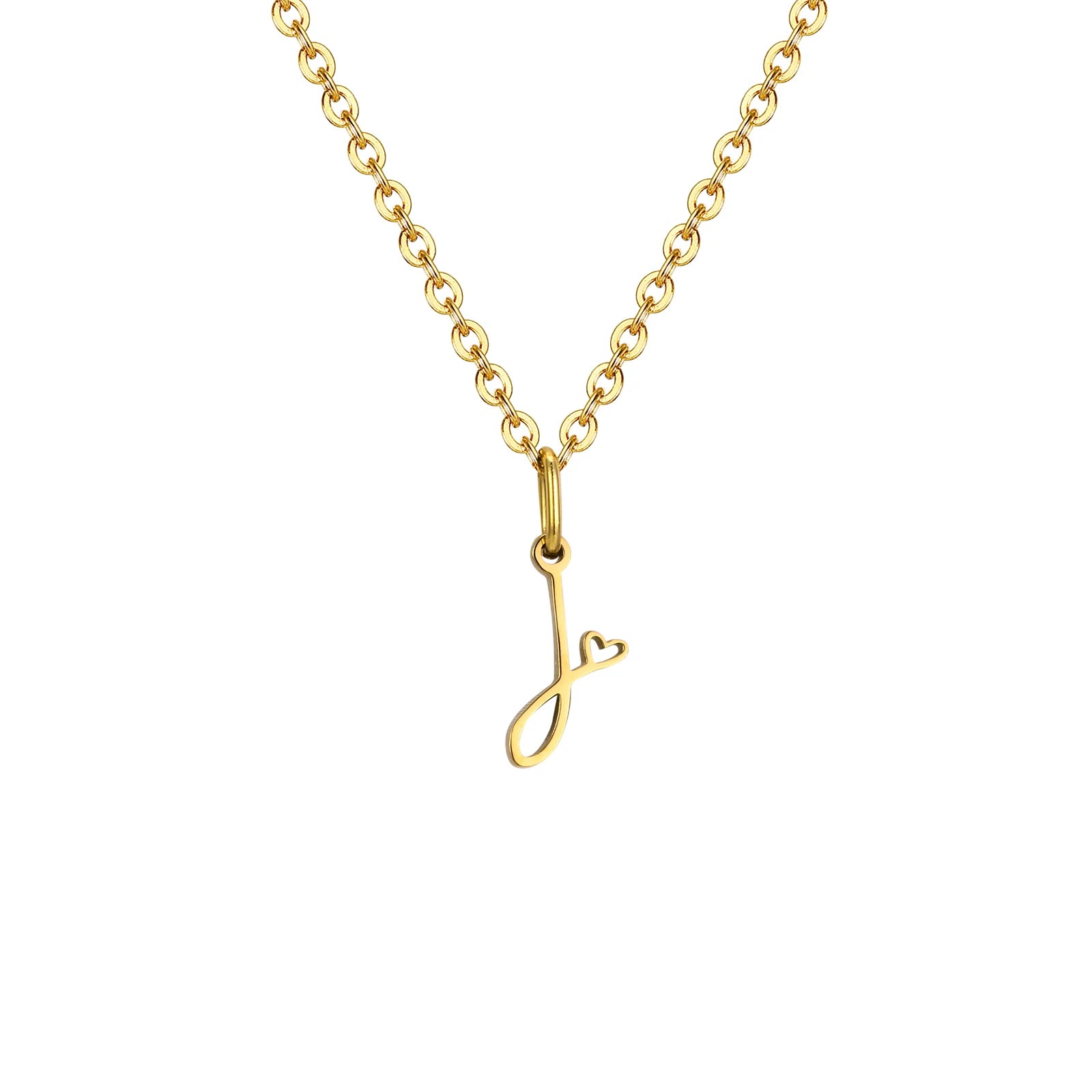 Dainty Heart Initial Necklace for Women, Gold Plated A-Z Letter Pendant, Waterproof Stainless Steel Monogram Jewelry, Personaliz